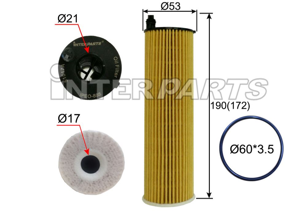 MAHLE 호환 OIL FILTER OX823/6D IPEO-888